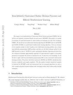 Semi-Infinitely Constrained Markov Decision Processes and Efficient
  Reinforcement Learning