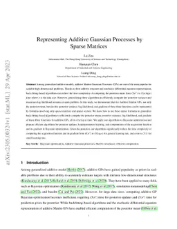 Representing Additive Gaussian Processes by Sparse Matrices
