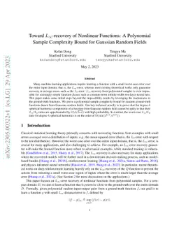 Toward $L_\infty$-recovery of Nonlinear Functions: A Polynomial Sample
  Complexity Bound for Gaussian Random Fields