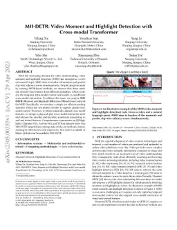 MH-DETR: Video Moment and Highlight Detection with Cross-modal
  Transformer
