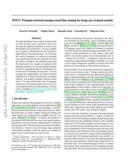 POUF: Prompt-oriented unsupervised fine-tuning for large pre-trained
  models