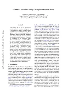 S2abEL: A Dataset for Entity Linking from Scientific Tables