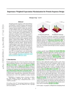 Importance Weighted Expectation-Maximization for Protein Sequence Design