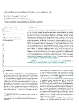 Alternately denoising and reconstructing unoriented point sets