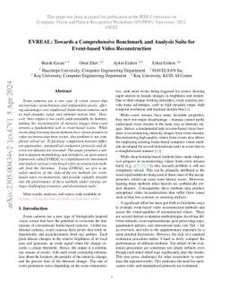 EVREAL: Towards a Comprehensive Benchmark and Analysis Suite for
  Event-based Video Reconstruction