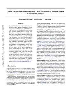 Multi-Task Structural Learning using Local Task Similarity induced
  Neuron Creation and Removal