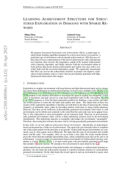 Learning Achievement Structure for Structured Exploration in Domains
  with Sparse Reward