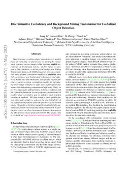 Discriminative Co-Saliency and Background Mining Transformer for
  Co-Salient Object Detection