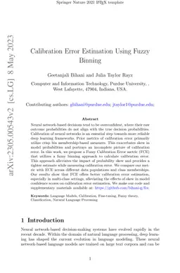 Calibration Error Estimation Using Fuzzy Binning