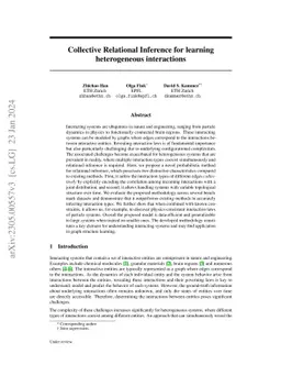 Collective Relational Inference for learning heterogeneous interactions