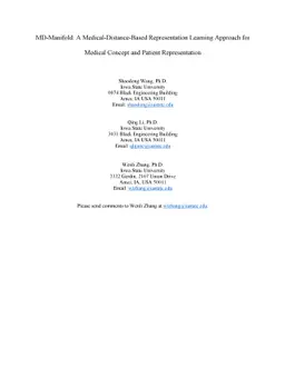 MD-Manifold: A Medical-Distance-Based Representation Learning Approach
  for Medical Concept and Patient Representation