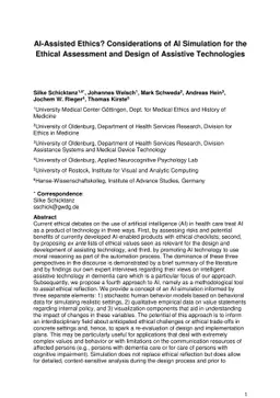 AI-Assisted Ethics? Considerations of AI Simulation for the Ethical
  Assessment and Design of Assistive Technologies
