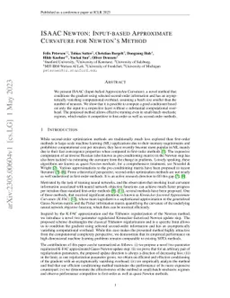 ISAAC Newton: Input-based Approximate Curvature for Newton's Method