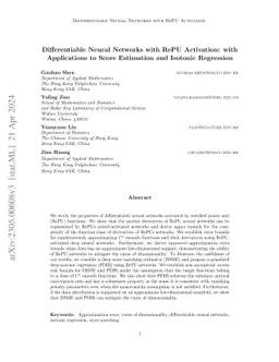 Differentiable Neural Networks with RePU Activation: with Applications
  to Score Estimation and Isotonic Regression