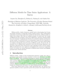 Diffusion Models for Time Series Applications: A Survey