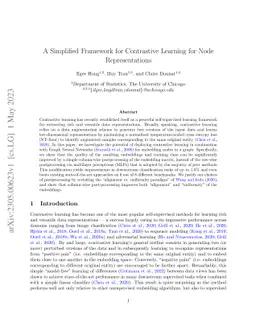 A Simplified Framework for Contrastive Learning for Node Representations