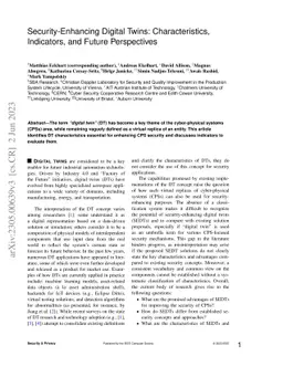 Security-Enhancing Digital Twins: Characteristics, Indicators, and
  Future Perspectives