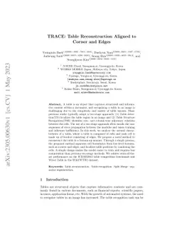 TRACE: Table Reconstruction Aligned to Corner and Edges