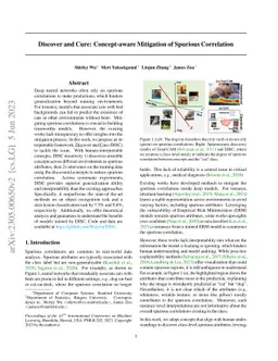 Discover and Cure: Concept-aware Mitigation of Spurious Correlation