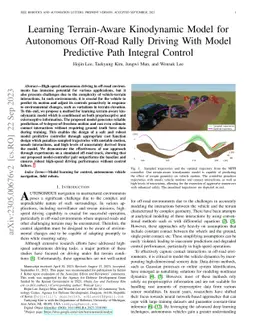 Learning Terrain-Aware Kinodynamic Model for Autonomous Off-Road Rally
  Driving With Model Predictive Path Integral Control