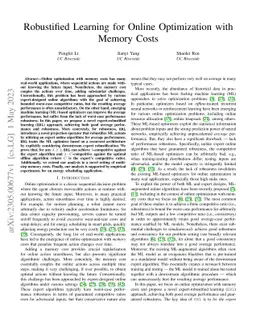 Robustified Learning for Online Optimization with Memory Costs