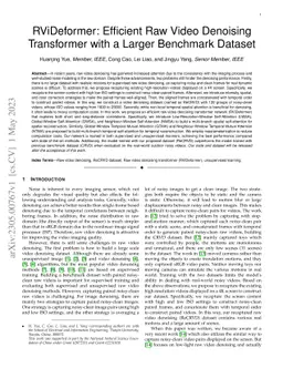 RViDeformer: Efficient Raw Video Denoising Transformer with a Larger Benchmark Dataset
