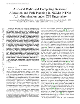 AI-based Radio and Computing Resource Allocation and Path Planning in
  NOMA NTNs: AoI Minimization under CSI Uncertainty