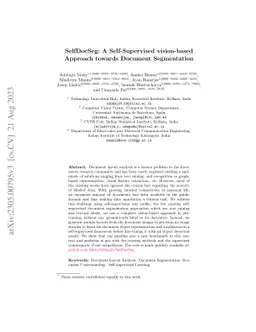SelfDocSeg: A Self-Supervised vision-based Approach towards Document
  Segmentation