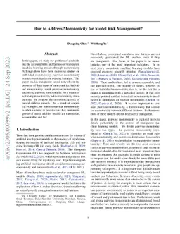 How to address monotonicity for model risk management?