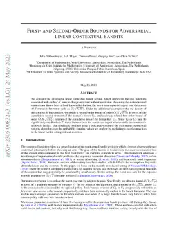 First- and Second-Order Bounds for Adversarial Linear Contextual Bandits