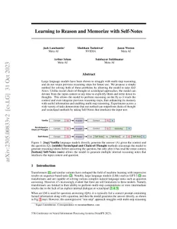 Learning to Reason and Memorize with Self-Notes