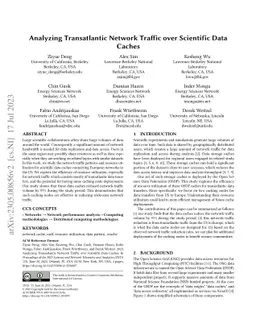 Analyzing Transatlantic Network Traffic over Scientific Data Caches
