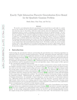Exactly Tight Information-Theoretic Generalization Error Bound for the
  Quadratic Gaussian Problem
