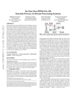 No One Size (PPM) Fits All: Towards Privacy in Stream Processing Systems
