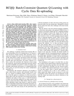 BCQQ: Batch-Constraint Quantum Q-Learning with Cyclic Data Re-uploading