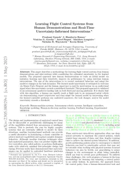 Learning Flight Control Systems from Human Demonstrations and Real-Time
  Uncertainty-Informed Interventions