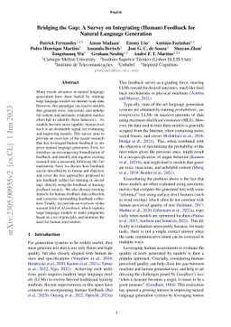 Bridging the Gap: A Survey on Integrating (Human) Feedback for Natural
  Language Generation