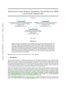 Attention-based Spatial-Temporal Graph Neural ODE for Traffic Prediction