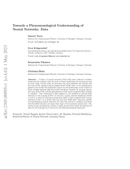 Towards a Phenomenological Understanding of Neural Networks: Data