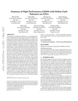 Anatomy of High-Performance GEMM with Online Fault Tolerance on GPUs