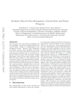 Synthetic Data for Face Recognition: Current State and Future Prospects
