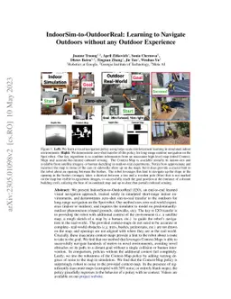 IndoorSim-to-OutdoorReal: Learning to Navigate Outdoors without any
  Outdoor Experience