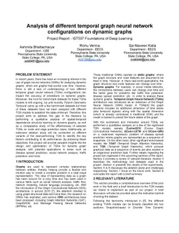 Analysis of different temporal graph neural network configurations on
  dynamic graphs