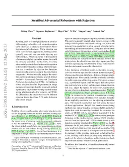Stratified Adversarial Robustness with Rejection