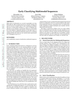 Early Classifying Multimodal Sequences