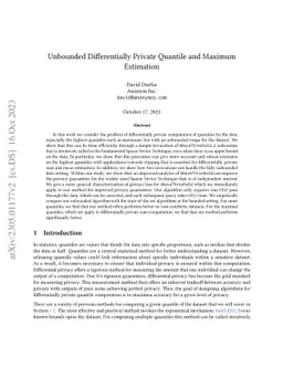 Unbounded Differentially Private Quantile and Maximum Estimation