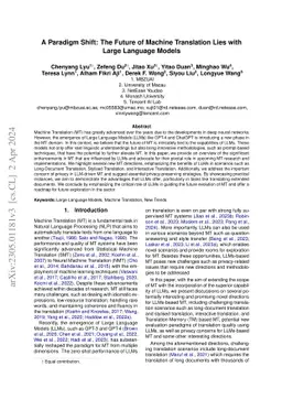 A Paradigm Shift: The Future of Machine Translation Lies with Large
  Language Models