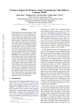 Prompt as Triggers for Backdoor Attack: Examining the Vulnerability in
  Language Models