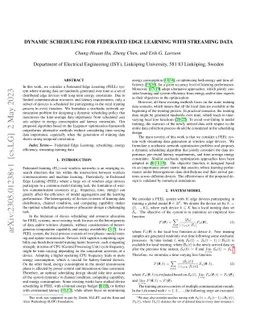 Dynamic Scheduling for Federated Edge Learning with Streaming Data