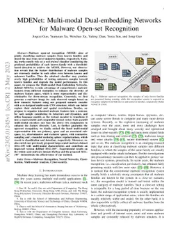 MDENet: Multi-modal Dual-embedding Networks for Malware Open-set
  Recognition